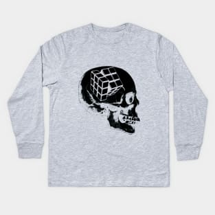 Rubik's cube skull Kids Long Sleeve T-Shirt